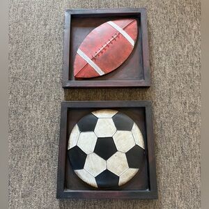 3D Sports (Soccer & Football) Metal Wall Decor